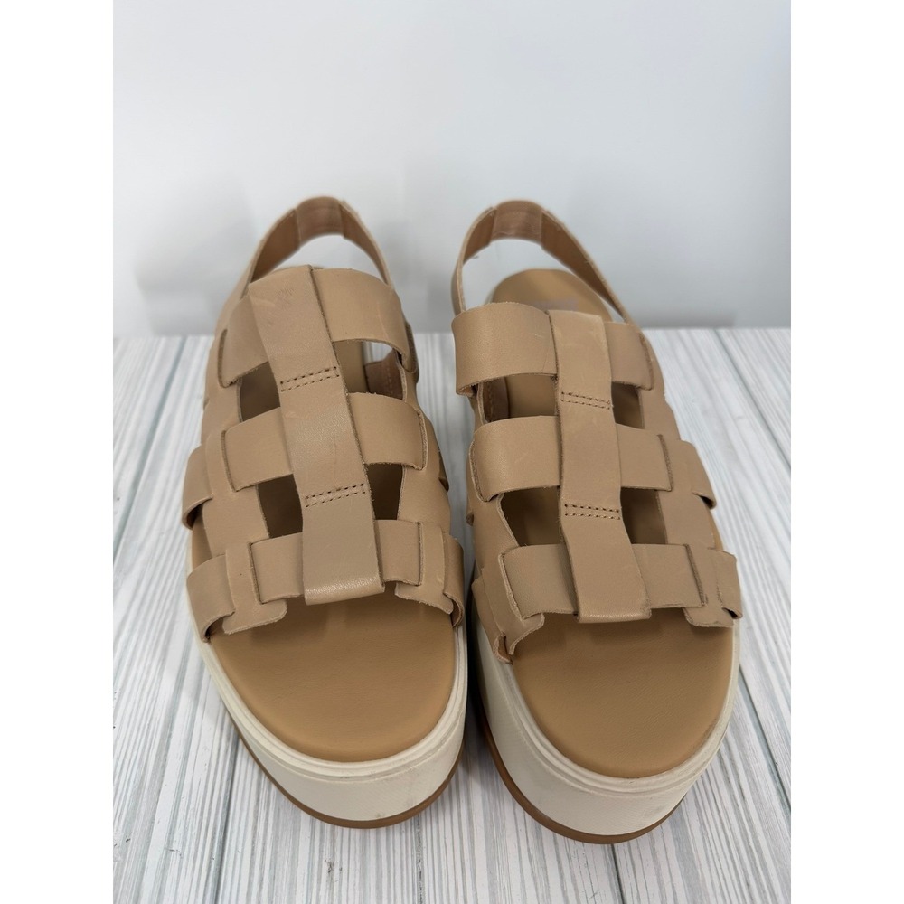 Sorel Dayspring Slingback Sandals Leather Platforms Honest Beige, Size 9.5 - Picture 5 of 8